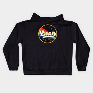 Leon // Rainbow In Space Vintage Style Kids Hoodie